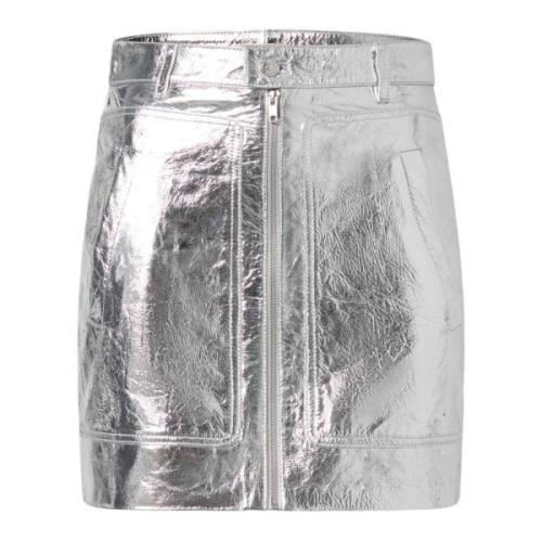 Metallic Leren Rok Zadig & Voltaire , Gray , Dames