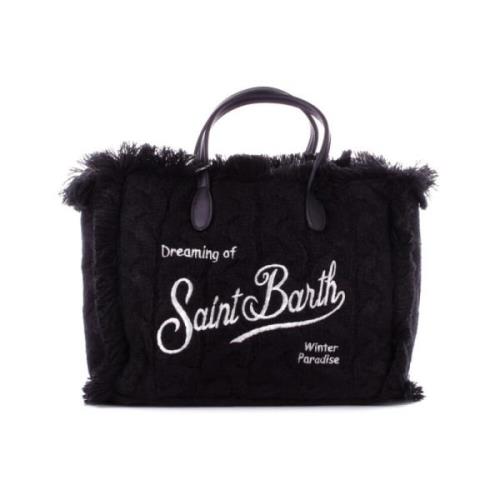 Zwarte Logo Voor- en Achtertas Saint Barth , Black , Dames