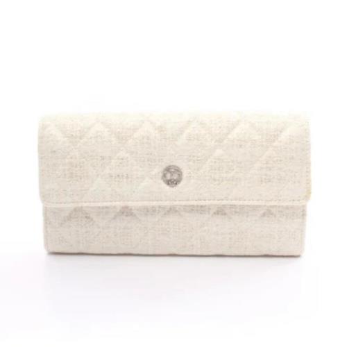 Pre-owned Fabric wallets Chanel Vintage , White , Dames