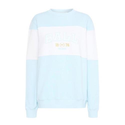 Blauwe Sweatshirt met Geborduurd Logo Ball , Blue , Dames