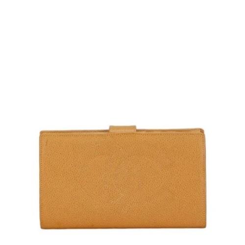 Pre-owned Leather wallets Chanel Vintage , Beige , Dames