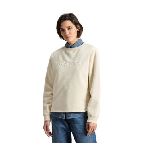 Gezellige Oversized Trui Woolrich , Beige , Dames