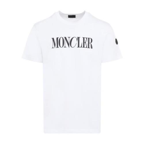 Witte T-Shirt met Korte Mouwen Moncler , White , Heren