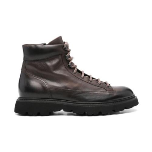 Bruin Zwart Derby Boot Zip Triumph Doucal's , Brown , Heren