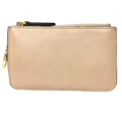 Pre-owned Leather wallets Fendi Vintage , Beige , Dames