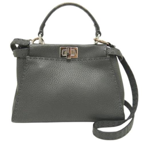 Pre-owned Leather fendi-bags Fendi Vintage , Gray , Dames