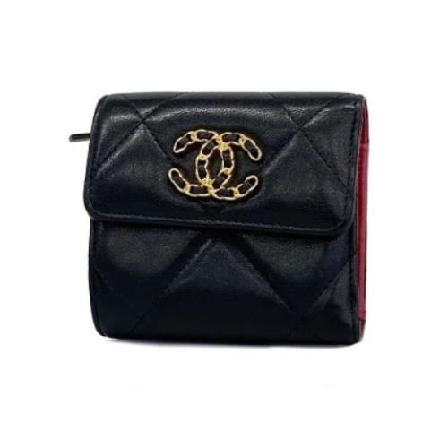 Pre-owned Leather wallets Chanel Vintage , Black , Dames