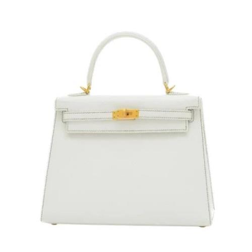 Pre-owned Leather handbags Hermès Vintage , White , Dames