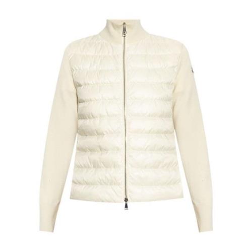 Witte Gewatteerde Gewatteerde Jas Moncler , White , Dames