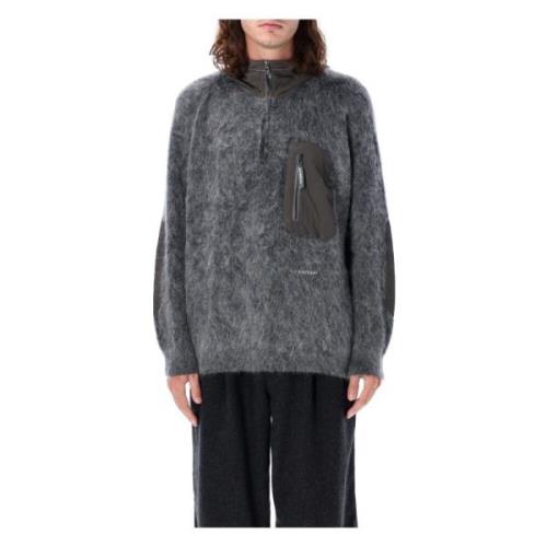 Grijze Gebreide Hoodie Aw24 And Wander , Gray , Heren