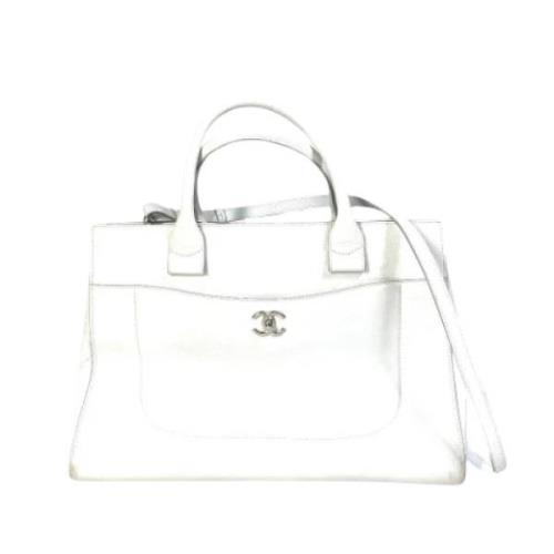 Pre-owned Leather chanel-bags Chanel Vintage , White , Dames