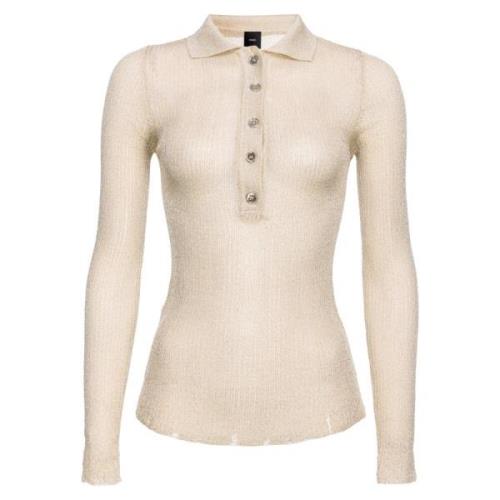 Witte polo trui met lange mouwen Pinko , White , Dames