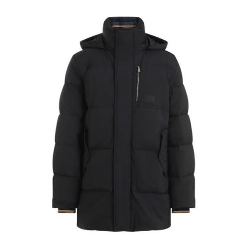 Zwarte Gewatteerde Jas met Capuchon PS By Paul Smith , Black , Heren