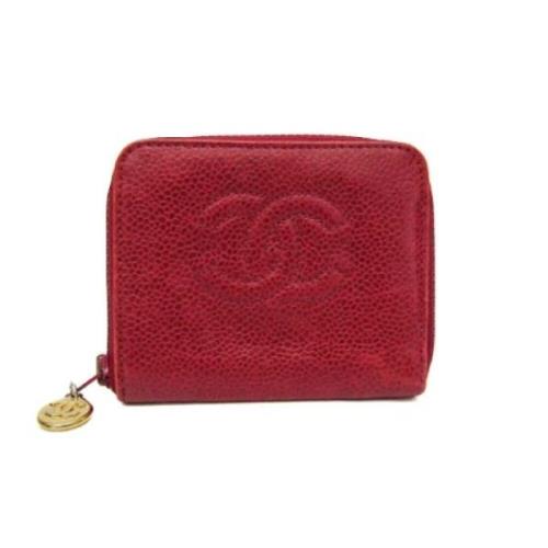 Pre-owned Leather wallets Chanel Vintage , Red , Dames