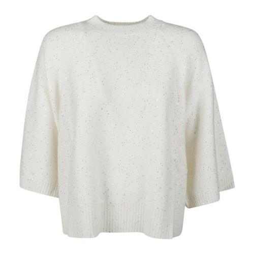 Stijlvolle 3/4 Mouw Sweater Fabiana Filippi , White , Dames