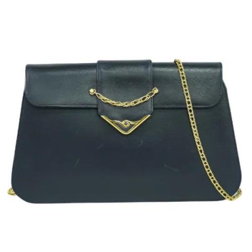 Pre-owned Leather shoulder-bags Cartier Vintage , Blue , Dames