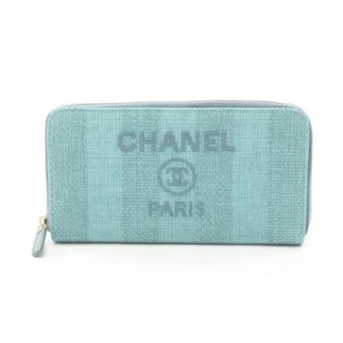 Pre-owned Leather wallets Chanel Vintage , Blue , Dames