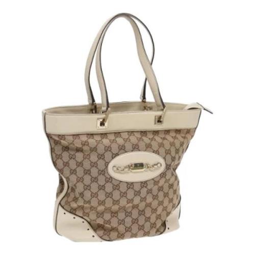 Pre-owned Canvas gucci-bags Gucci Vintage , Beige , Dames