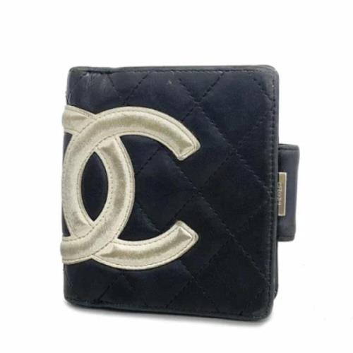 Pre-owned Leather wallets Chanel Vintage , Black , Dames