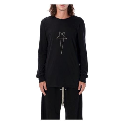 Zwarte Geometrische Grafische Pentagram T-Shirt Rick Owens , Black , H...