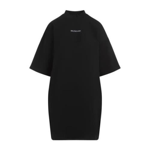 Zwart Wit Tshirt Jurk Balenciaga , Black , Dames