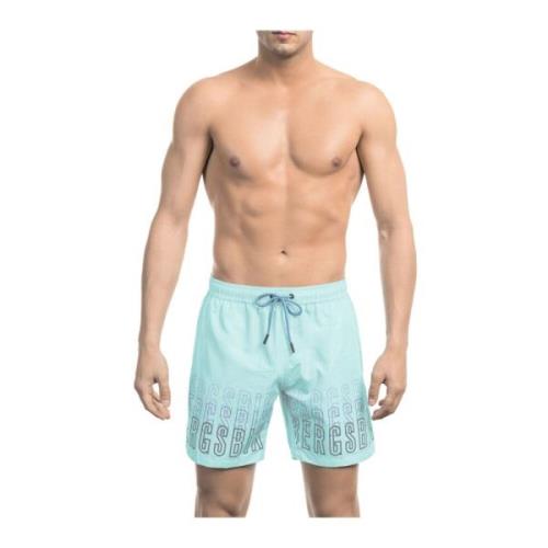 Gradient Print Beach Bermuda Shorts Bikkembergs , Blue , Heren