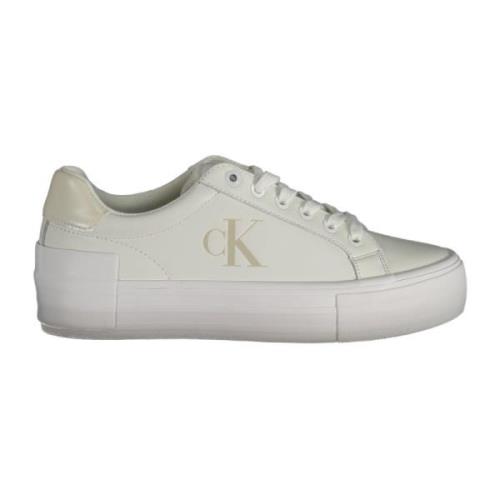 Sportieve witte vetersneakers met contrastdetails Calvin Klein , White...