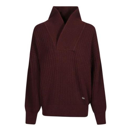 Gezellige Shawl Neck Sweater Victoria Beckham , Red , Dames