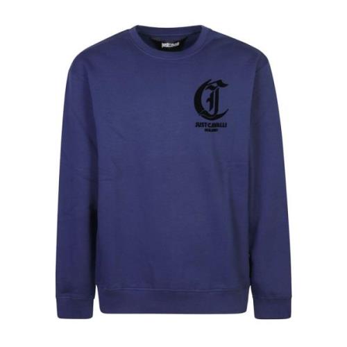 Blauwe Sweatshirt Aw24 Herenmode Just Cavalli , Blue , Heren