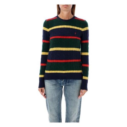 Navy Multi Stripes Cable Gebreide Trui Ralph Lauren , Multicolor , Dam...