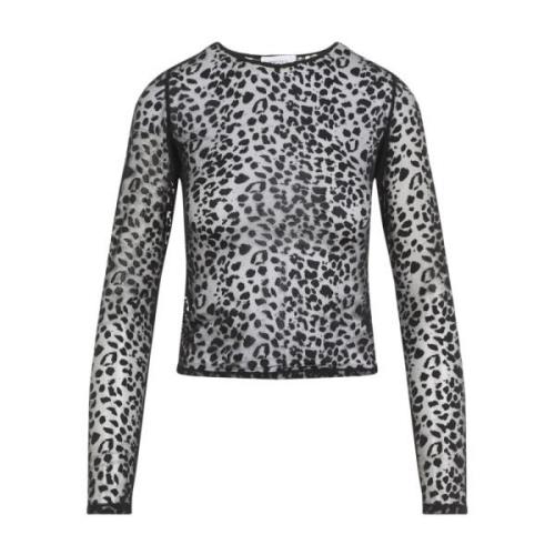 Zwarte Luipaard Devore Top Alexander McQueen , Multicolor , Dames