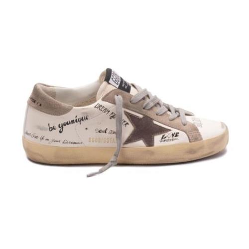 Witte Graffiti Ster Sneakers Golden Goose , Beige , Dames