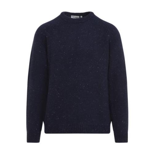 Gespikkelde Air Force Blue Sweater Carhartt Wip , Blue , Heren