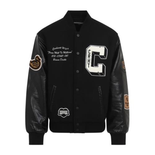 Eendenbomberjack in bruin en zwart Carhartt Wip , Black , Heren