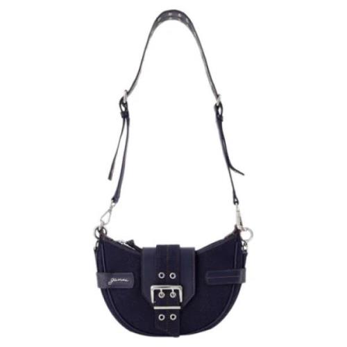 Cotton shoulder-bags Ganni , Blue , Dames