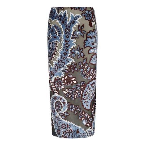 Bloemenprint Midi Rok Etro , Multicolor , Dames