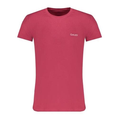 Rode Heren T-Shirt Korte Mouwen Gaudi , Red , Heren