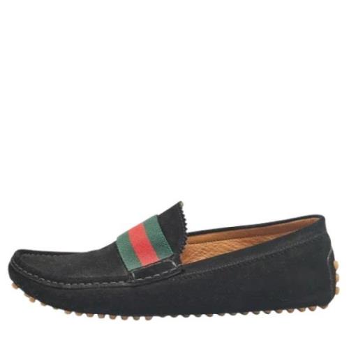 Pre-owned Suede flats Gucci Vintage , Black , Heren