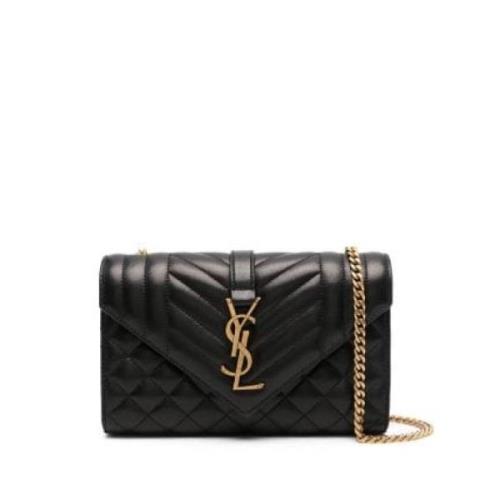 Zwarte Satchel Tas Saint Laurent , Black , Dames