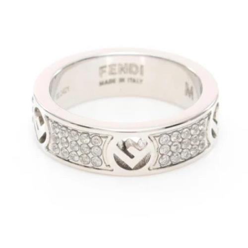 Pre-owned Stainless Steel rings Fendi Vintage , Gray , Dames