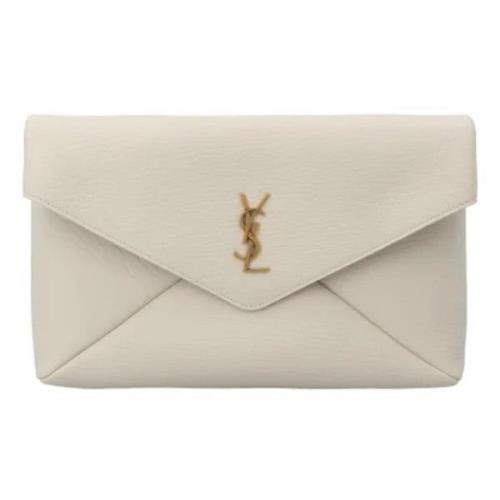 Leather handbags Saint Laurent , White , Dames