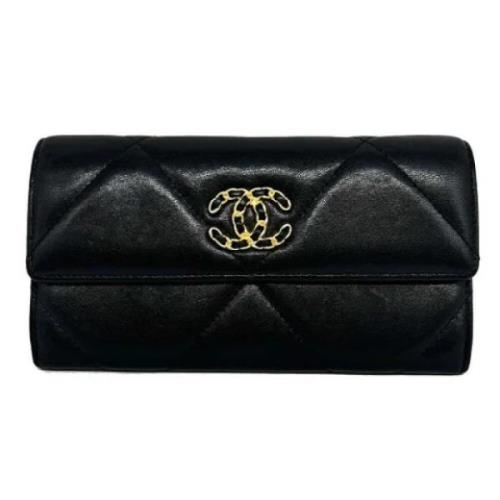 Pre-owned Leather wallets Chanel Vintage , Black , Dames