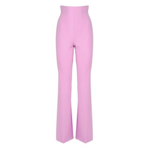 Roze Wol Wijde Hoge Taille Broek Max Mara , Pink , Dames