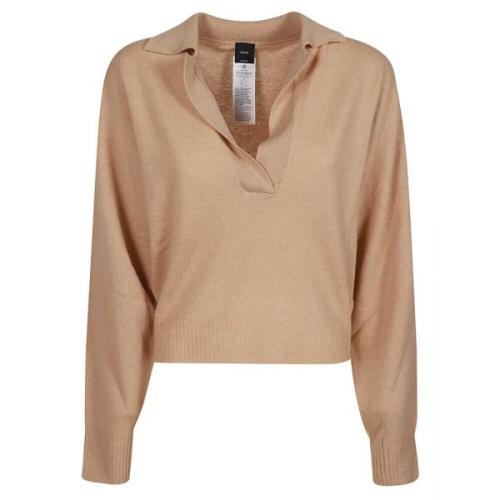 Elegante Gebreide Trui Pinko , Beige , Dames