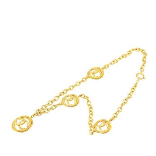 Pre-owned Metal necklaces Chanel Vintage , Yellow , Dames