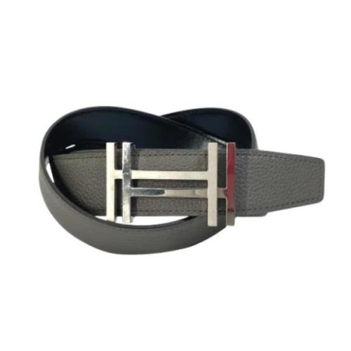 Pre-owned Leather belts Hermès Vintage , Gray , Dames