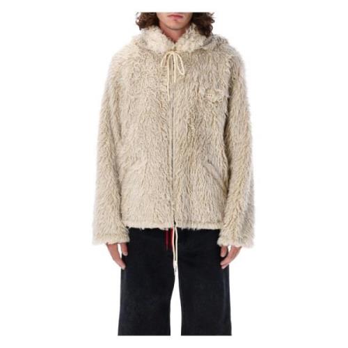 Witte Teddy Jas Buitenkleding Aw24 Marni , White , Heren