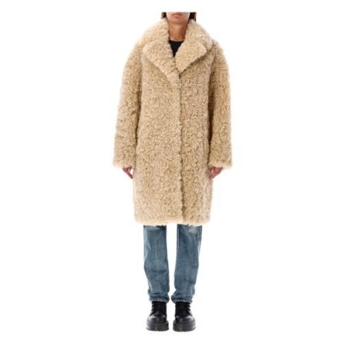 Eco Shearling Beige Buitenkleding Aw24 Stand Studio , Beige , Dames