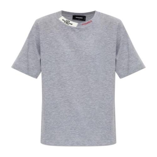 T-shirt met logo Dsquared2 , Gray , Dames