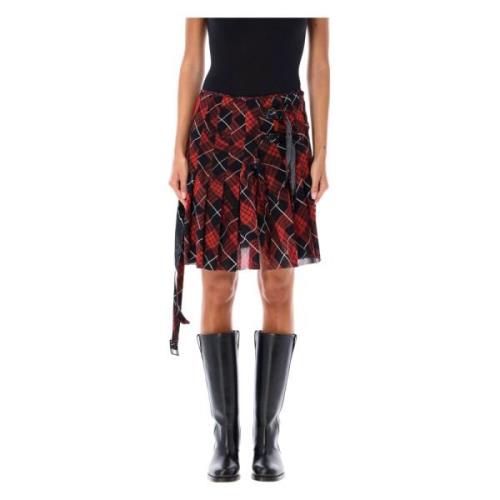 Tartan Wikkelrok Rood Zwart Jean Paul Gaultier , Red , Dames